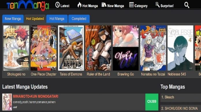 Features of Tenmanga website online | aeconics.com