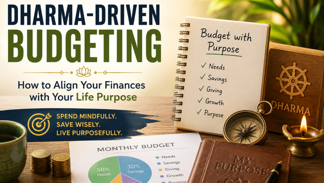 Dharma-driven budgeting guide showing how to align finances with life purpose